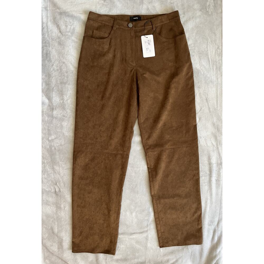 Theory 2.0 Fulton Faux Suede Pants Size 2 Brownstone Soft Quiet Luxury Brand New